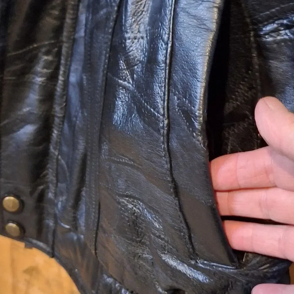 Leather U.S.A. Vintage Men's Leather Jacket Size XL Bikercore Motorcycle Edgy